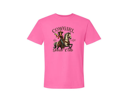 brand:Comfort Colors|color:Neon Pink|Cowgirl Social Club Cowgirl Graphic T-Shirt