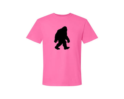 brand:Comfort Colors|color:Neon Pink|Bigfoot Sasquatch Figure Design Graphic T-Shirt