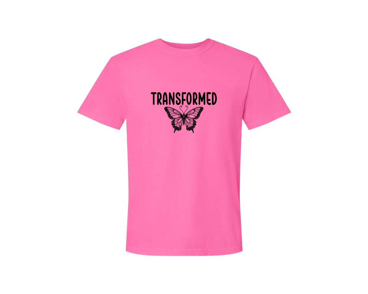 brand:Comfort Colors|color:Neon Pink|Boho Christian Sleeve Design Graphic T-Shirt