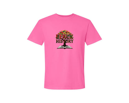 brand:Comfort Colors|color:Neon Pink|Black History Month Tree Of Knowledge Graphic T-Shirt