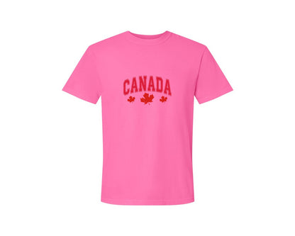 brand:Comfort Colors|color:Neon Pink|Canada Maple Leaf Canada Graphic T-Shirt