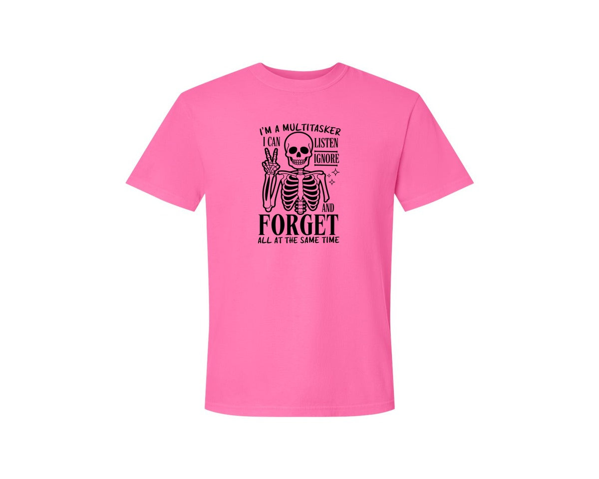 brand:Comfort Colors|color:Neon Pink|Im A Multitasker Office Humor Graphic T-Shirt