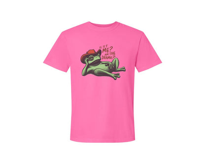 brand:Comfort Colors|color:Neon Pink|Drama Frog Funny Cowboy Aesthetic Graphic T-Shirt