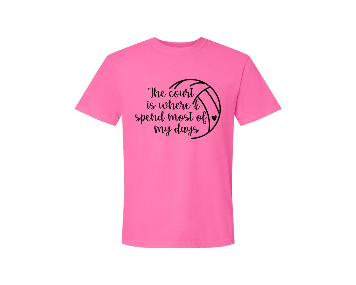 brand:Comfort Colors|color:Neon Pink|Volleyball Mom 24 Graphic T-Shirt