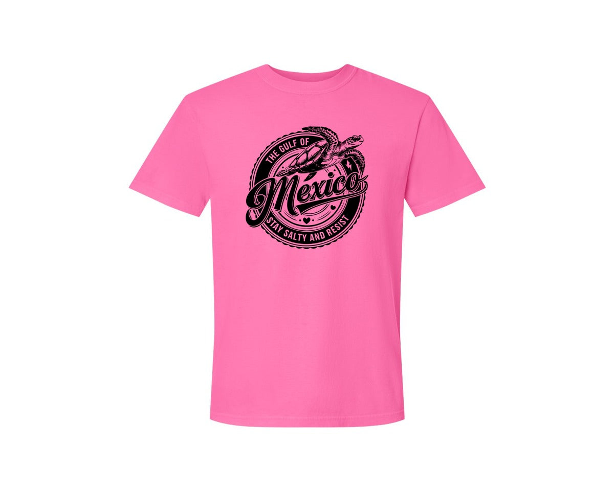 brand:Comfort Colors|color:Neon Pink|Gulf Of Mexico Turtle Beach Graphic T-Shirt