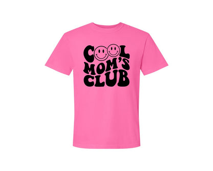 brand:Comfort Colors|color:Neon Pink|Cool Moms Club Wavy 2 Graphic T-Shirt