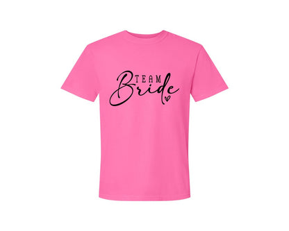 brand:Comfort Colors|color:Neon Pink|Team Bride Bridal Party Graphic T-Shirt