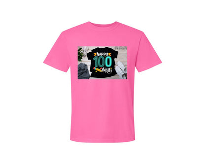 brand:Comfort Colors|color:Neon Pink|100 Days Of School Shirt 10 Graphic T-Shirt
