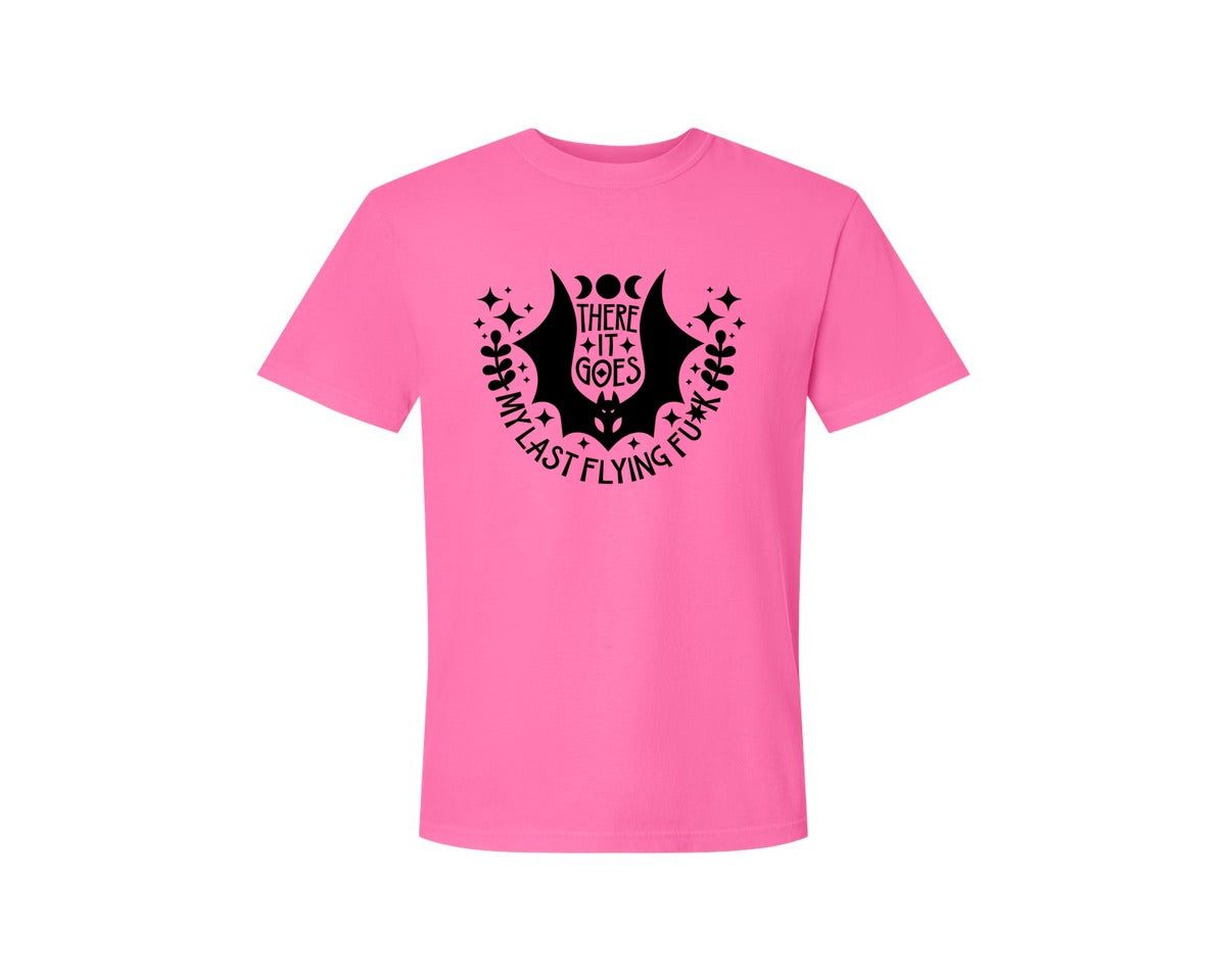 brand:Comfort Colors|color:Neon Pink|There It Goes My Last Flying Fck 3 Graphic T-Shirt