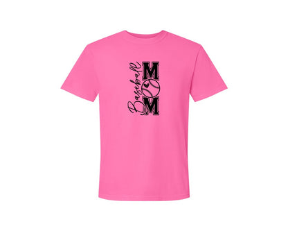 brand:Comfort Colors|color:Neon Pink|Baseball Mom Baseball Mom 2 Graphic T-Shirt