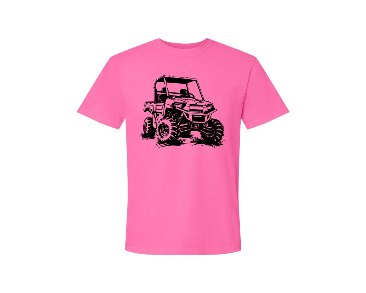 brand:Comfort Colors|color:Neon Pink|Atv Atv Riding Graphic T-Shirt