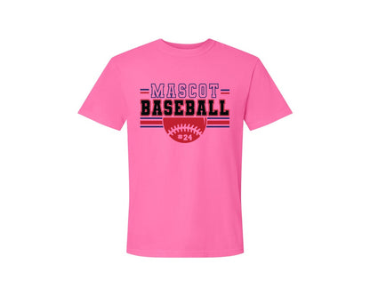 brand:Comfort Colors|color:Neon Pink|Baseball Shirt Baseball Team Graphic T-Shirt