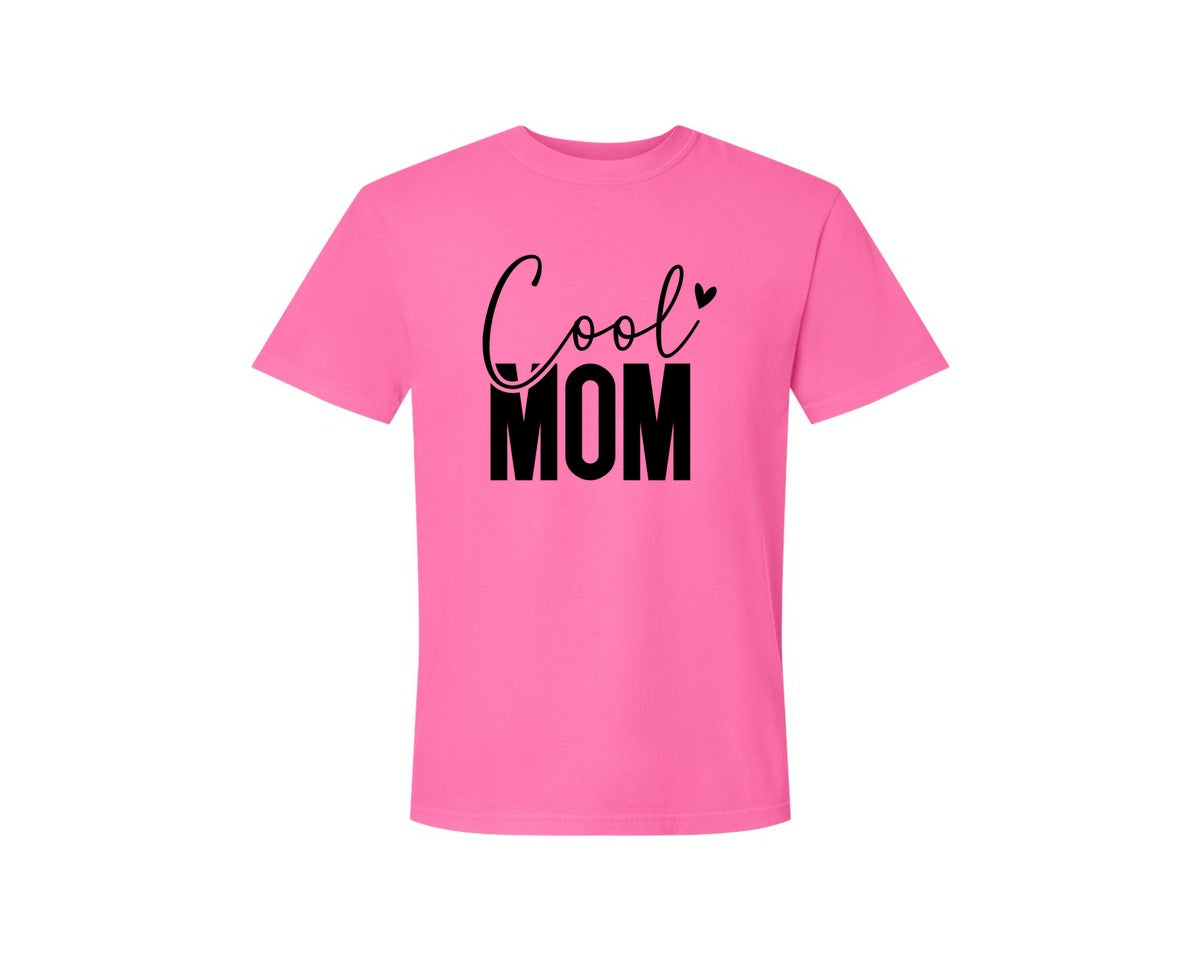 brand:Comfort Colors|color:Neon Pink|Cool Mom Funny Mom Mama Graphic T-Shirt