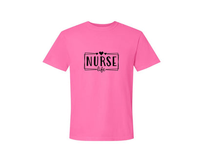 brand:Comfort Colors|color:Neon Pink|Nurse Life Nursing Life Cna Graphic T-Shirt