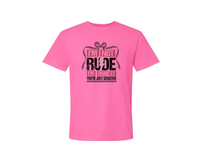 brand:Comfort Colors|color:Neon Pink|Im Not Rude Snarky Sarcastic 2 Graphic T-Shirt