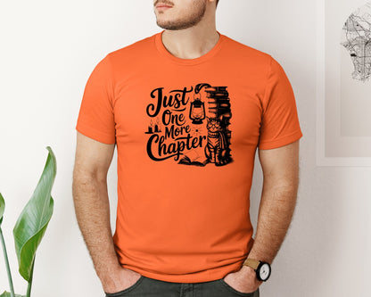 brand:Bella Canvas|color:Orange|Just One More Chapter T Shirt Design Graphic T-Shirt