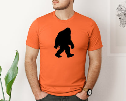 brand:Bella Canvas|color:Orange|Bigfoot Sasquatch Figure Design Graphic T-Shirt