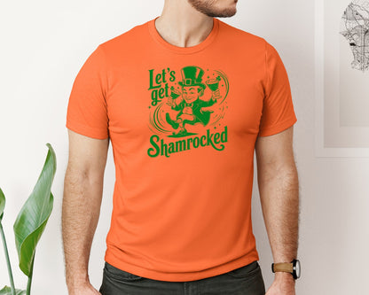 brand:Bella Canvas|color:Orange|Lets Get Shamrocked Design 7 Graphic T-Shirt