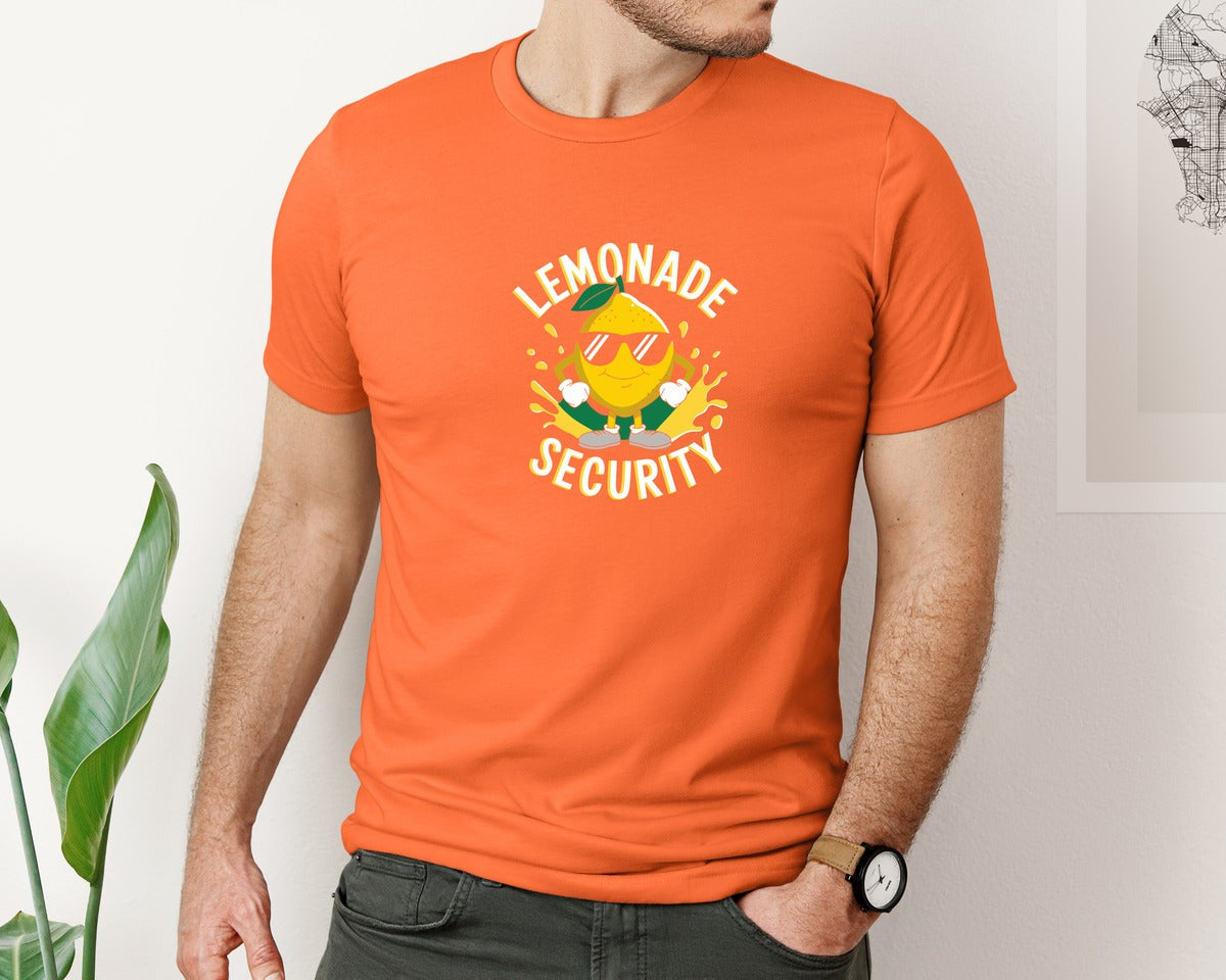 brand:Bella Canvas|color:Orange|Lemonade Security T Shirt Design 2 Graphic T-Shirt
