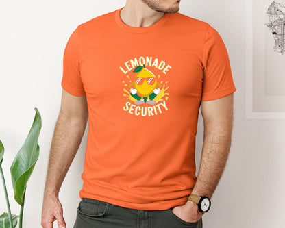 brand:Bella Canvas|color:Orange|Lemonade Security T Shirt Design 2 Graphic T-Shirt