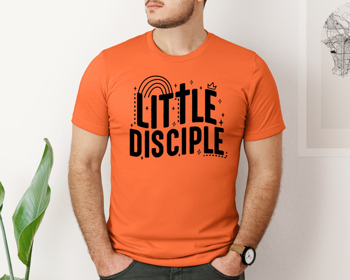 brand:Bella Canvas|color:Orange|Retro Little Disciple Tshirt Kids Graphic T-Shirt