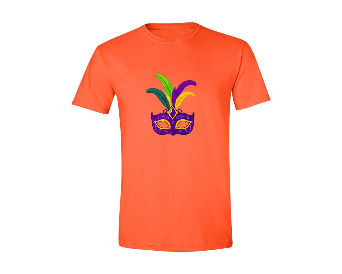 brand:Generic|color:Orange|Mardi Gras Mask T Shirt Design 4 Graphic T-Shirt