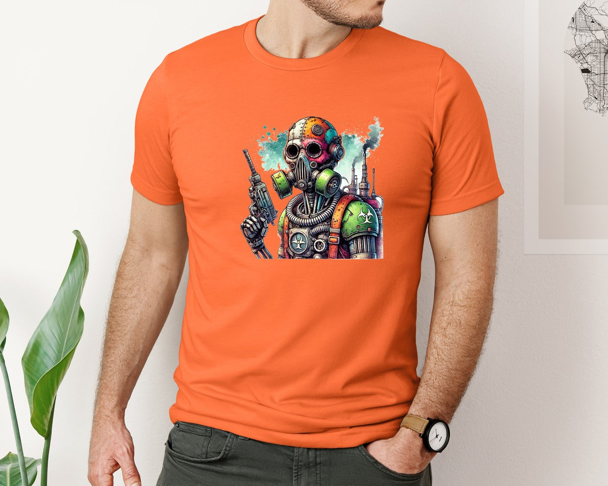 brand:Bella Canvas|color:Orange|Robot Sublimationsticker Graphic T-Shirt