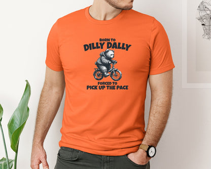 brand:Bella Canvas|color:Orange|Born To Dilly Dally Little Bear Shirt Graphic T-Shirt
