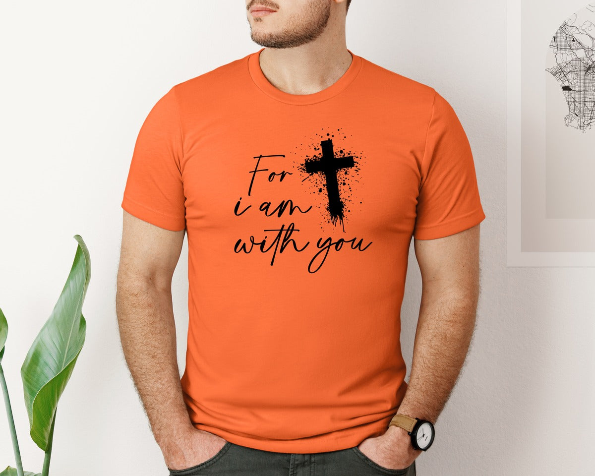 brand:Bella Canvas|color:Orange|Fear Not Christianity Bible Graphic T-Shirt