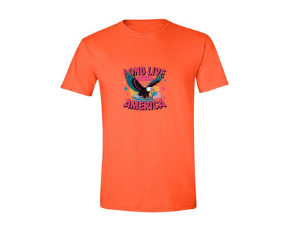 brand:Generic|color:Orange|Long Live America Graphic T-Shirt