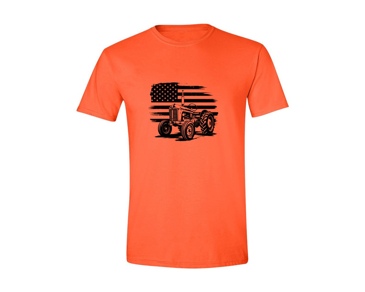 brand:Generic|color:Orange|Tractor Flag Vector T Shirt Design Graphic T-Shirt