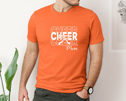 brand:Bella Canvas|color:Orange|Cheer Mom Cheerleader 2 Graphic T-Shirt