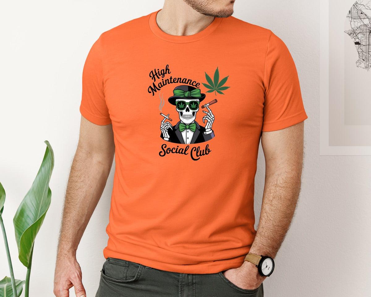 brand:Bella Canvas|color:Orange|High Maintenance Social Club 4 Graphic T-Shirt