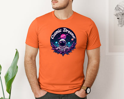 brand:Bella Canvas|color:Orange|Cosmic Dreamer T Shirt Design Graphic T-Shirt