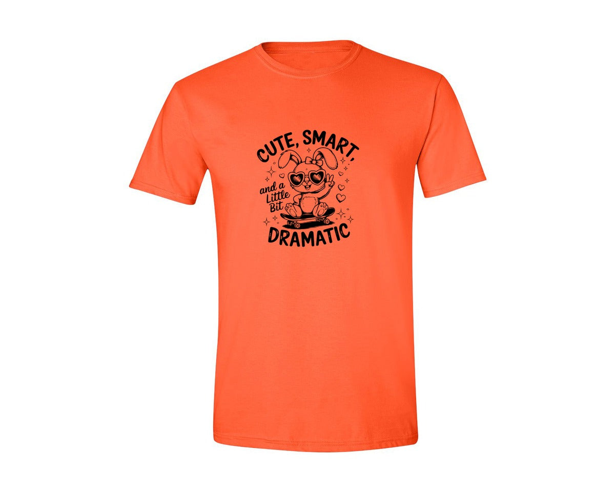 brand:Generic|color:Orange|Cute Smart And A Little Bit Dramatic T Graphic T-Shirt
