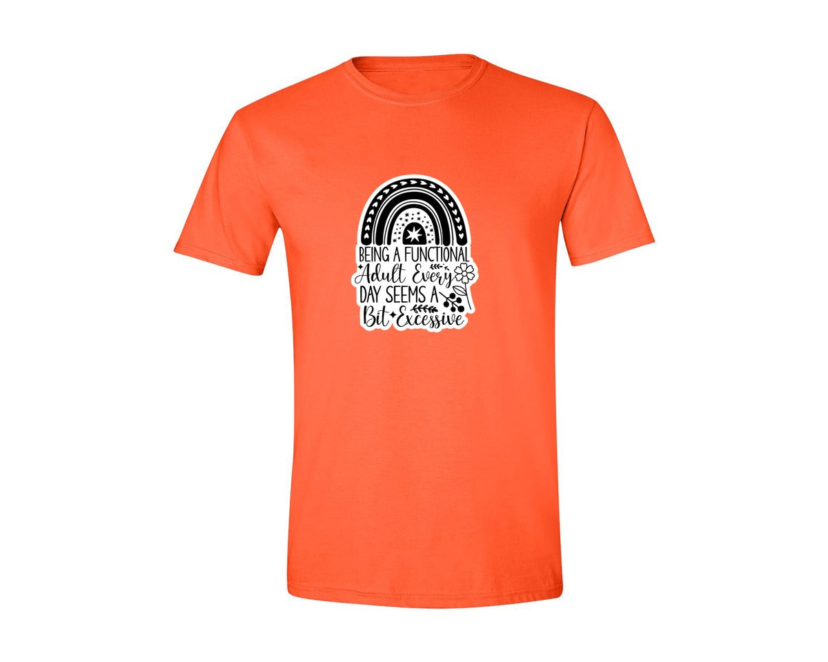 brand:Generic|color:Orange|Funny Quotes Sarcastic Sticker Graphic T-Shirt
