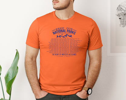 brand:Bella Canvas|color:Orange|Keep Our National Parks Pristine And Graphic T-Shirt