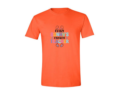 brand:Generic|color:Orange|Every Bunnys Favorite Teacher Easter 9 Graphic T-Shirt