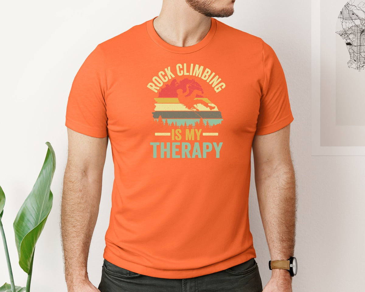 brand:Bella Canvas|color:Orange|Rock Climbing Graphic 2 Graphic T-Shirt