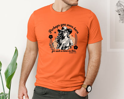 brand:Bella Canvas|color:Orange|Perhaps You Were Born Christian 3 Graphic T-Shirt