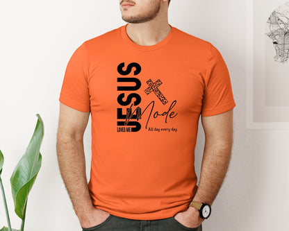 brand:Bella Canvas|color:Orange|Jesus Loves Me Love Like Jesus Graphic T-Shirt
