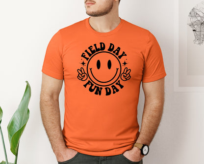 brand:Bella Canvas|color:Orange|Field Day Fun Day Field Day Graphic T-Shirt