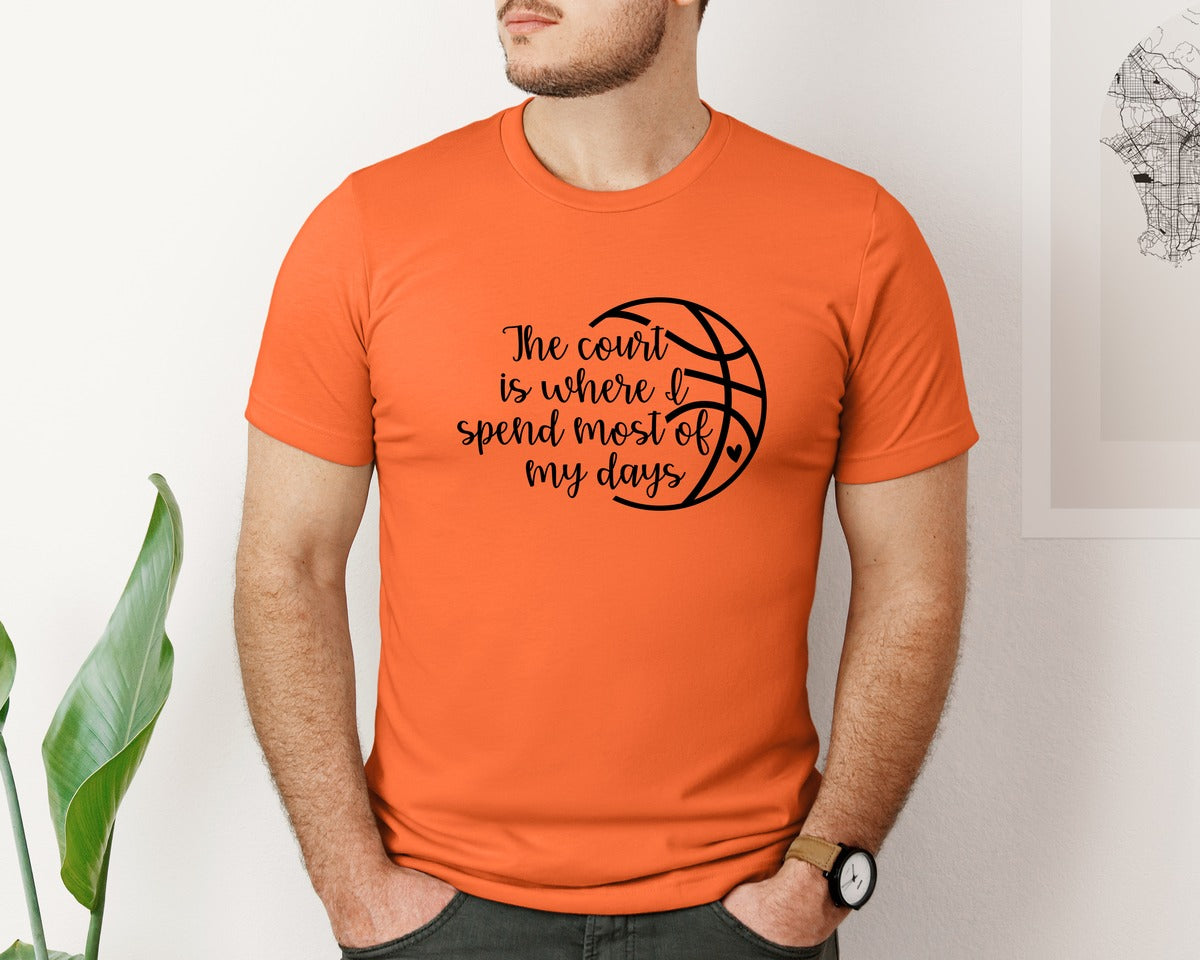 brand:Bella Canvas|color:Orange|Basketball Mom 80 Graphic T-Shirt