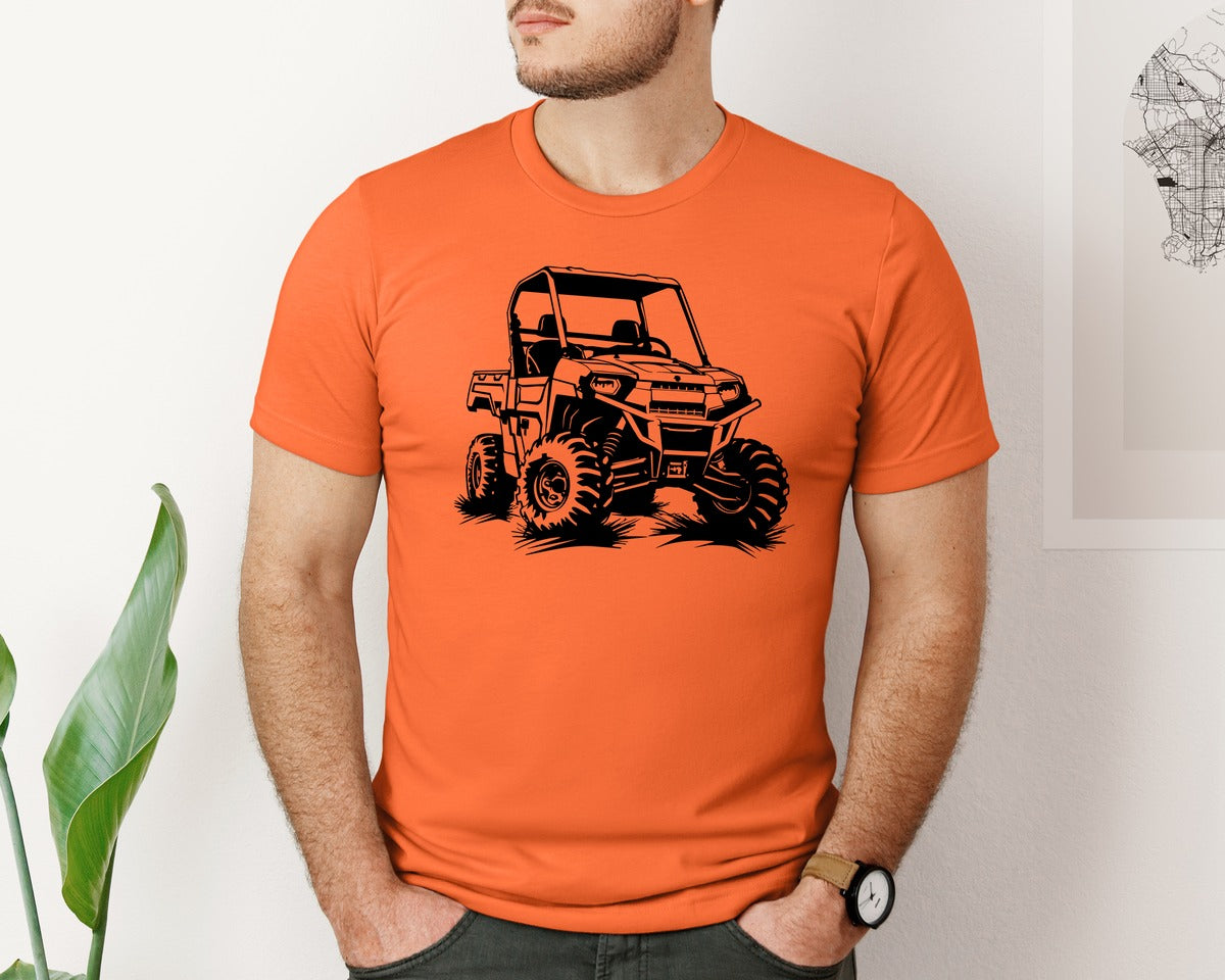 brand:Bella Canvas|color:Orange|Atv Atv Riding Graphic T-Shirt