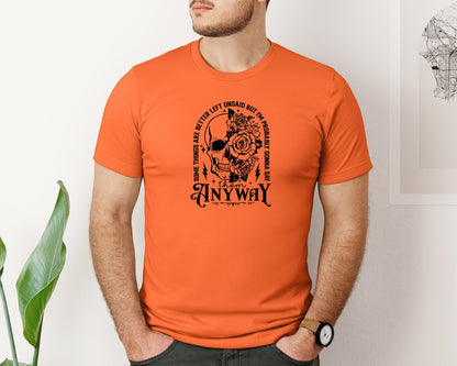 brand:Bella Canvas|color:Orange|Some Things Are Better Left Unsaid 4 Graphic T-Shirt