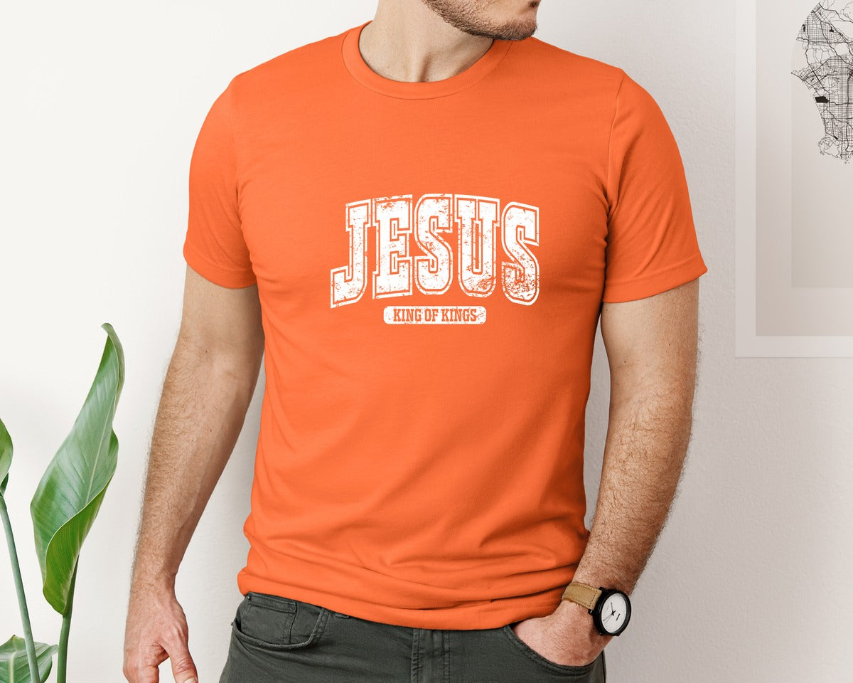 brand:Bella Canvas|color:Orange|Jesus King Of Kings Christian S Graphic T-Shirt