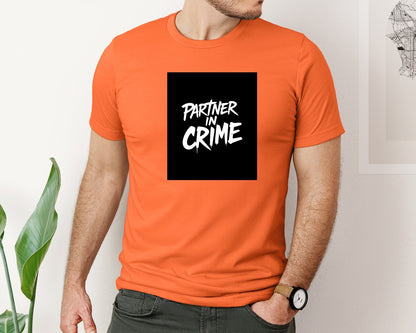 brand:Bella Canvas|color:Orange|Partner In Crime T Shirt Design Graphic T-Shirt
