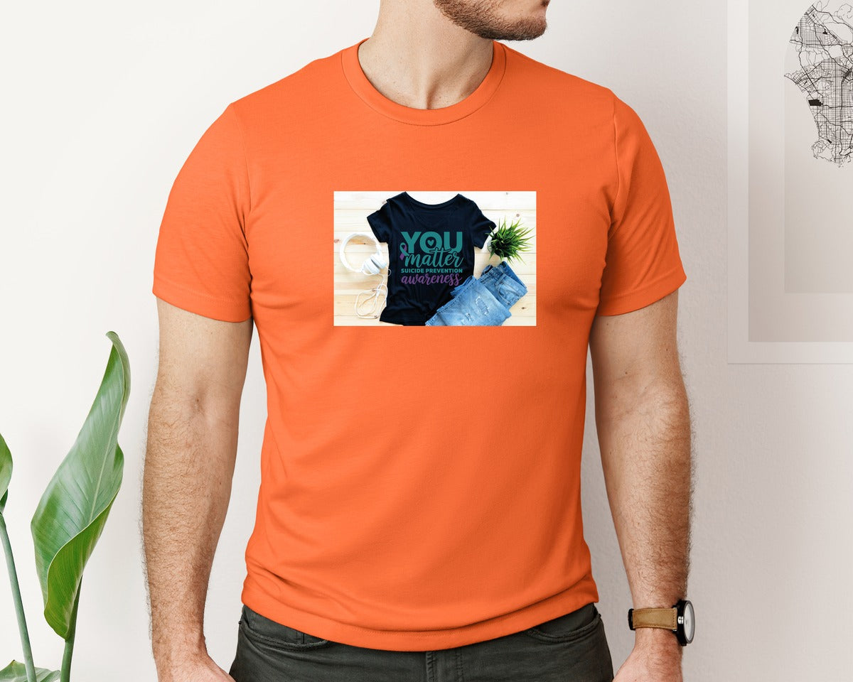 brand:Bella Canvas|color:Orange|Suicide Prevention Awareness 8 Graphic T-Shirt