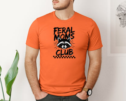 brand:Bella Canvas|color:Orange|Feral Moms Club Mom Life Raccoon Graphic T-Shirt