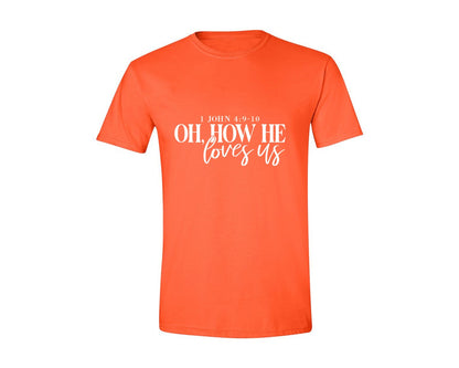 brand:Generic|color:Orange|Oh How He Loves Us 16 Graphic T-Shirt